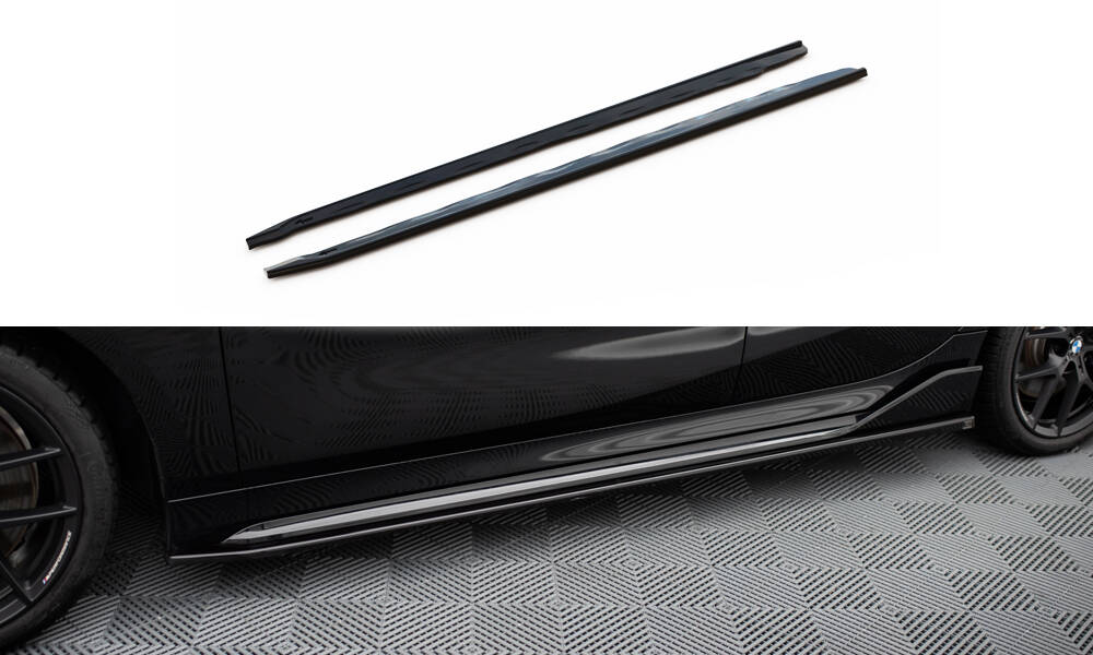 Zijskirts BMW 1 Serie M Pakket / M135i M Performance Maxton Glans Zwart