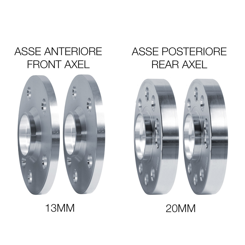 Simoni Racing Aluminium Spoorverbreder Set - 2x13mm(VA) - 2x15mm(AA) (Naaf 57,1mm) inclusief wielbouten -  Audi, VW diversen