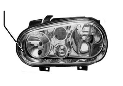 koplamp, H7+H1+H3, rechts VW Golf 4, 1998-2003