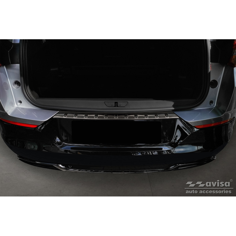 Zwart RVS Achterbumperprotector  Opel Grandland X Facelift 2021- 'Ribs'