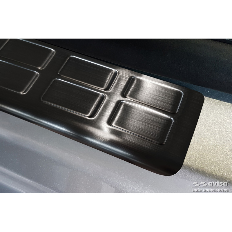 Zwart RVS Instaplijsten  Citroën Jumpy & Spacetourer / Peugeot Expert & Traveller / Toyota Proace 2016- / Opel Vivaro / Zafira Life 2019- / Fiat Scudo & Ulysse 2022- - 'Rectangles' - 2-delig voorportieren