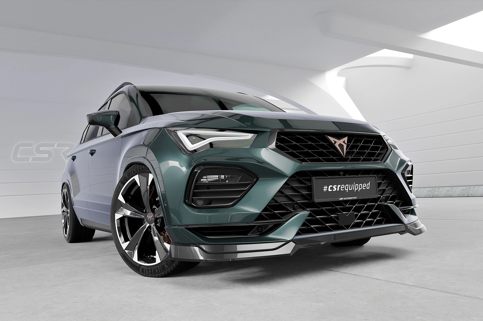 Voorspoiler Cupra Ateca (Typ 5FP, KH7) Facelift CSR glans zwart