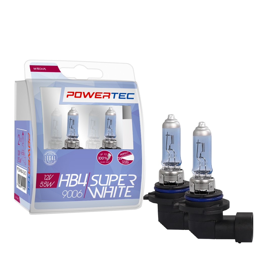 Mtech Powertec SuperWhite HB4 lampen 12V DUO
