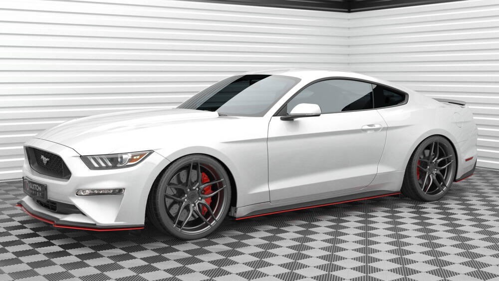 Zijskirts Ford Mustang Mk. 6 Facelift Glanzend Rood