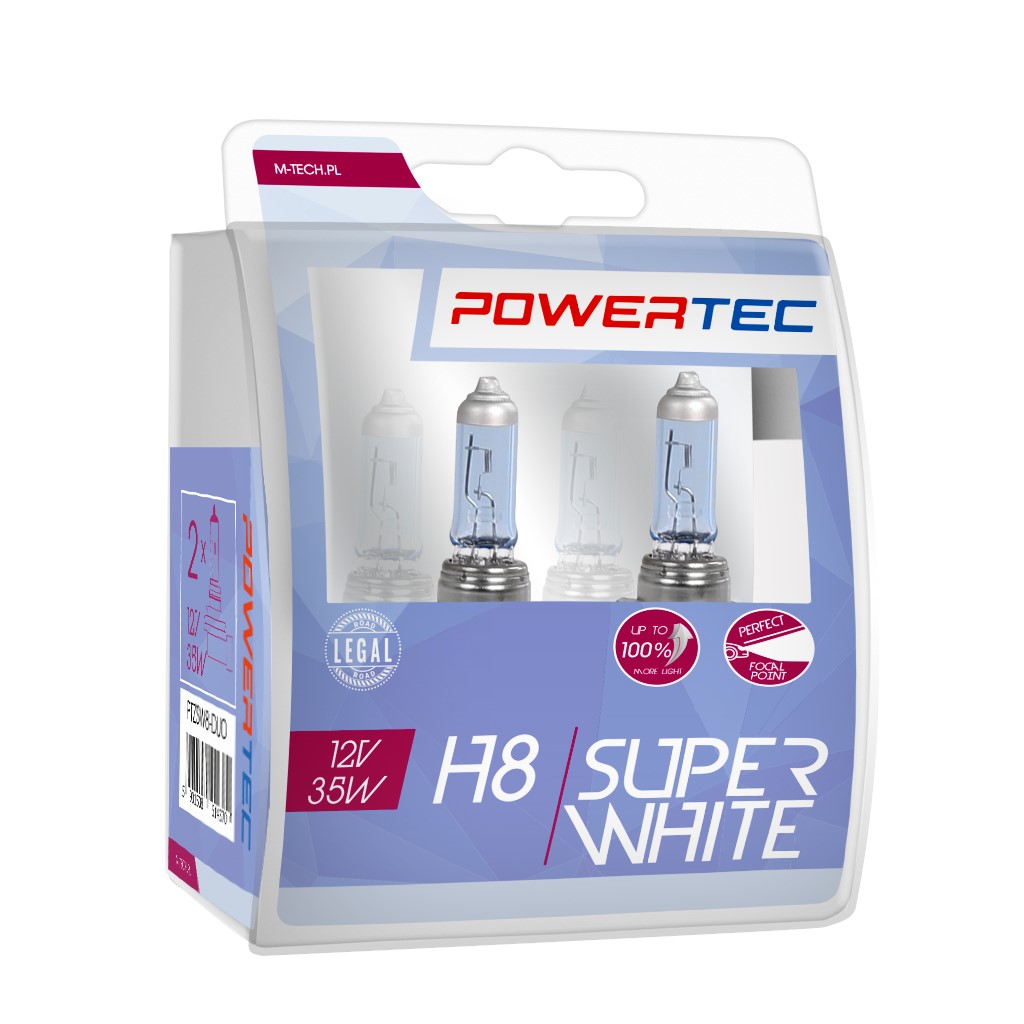 Mtech Powertec SuperWhite H8 lampen 12V DUO