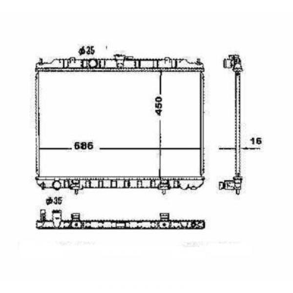 Radiator X-TRAIL 01-07 450x690 2.02.5 V6 +/-AC