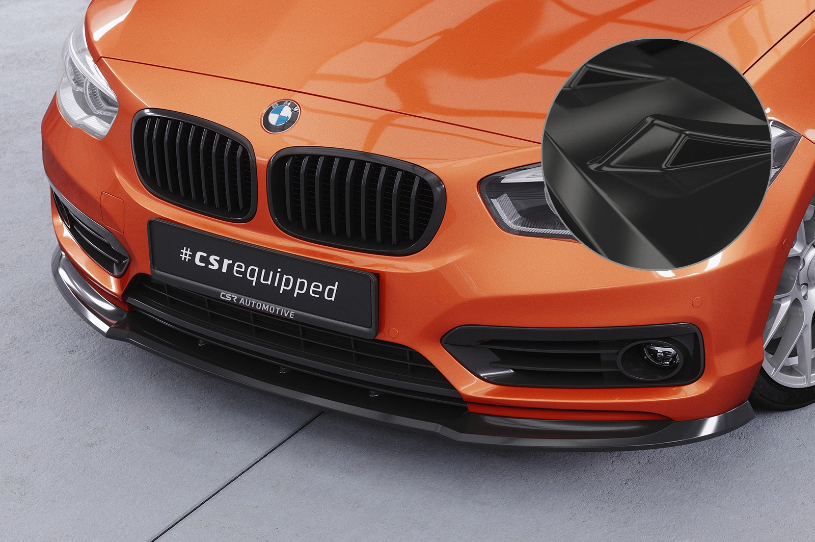Voorspoiler BMW 1er F20/F21 LCI glans zwart – 01/2015–06/2019