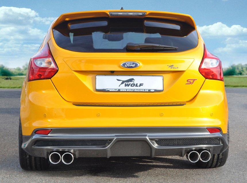 Diffuser Ford Focus 3 ST dubbele uitlaatpijp/gaasinzet links + rechts Rieger carbon-look