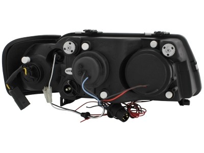 Faros Audi A3 8L Angel Eyes negro