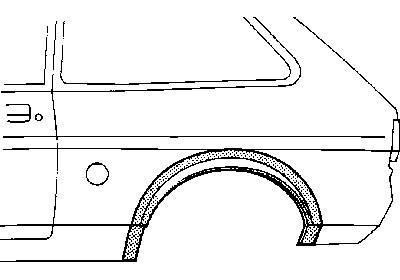 spatbordrand, links Ford Fiësta, 1976-1983