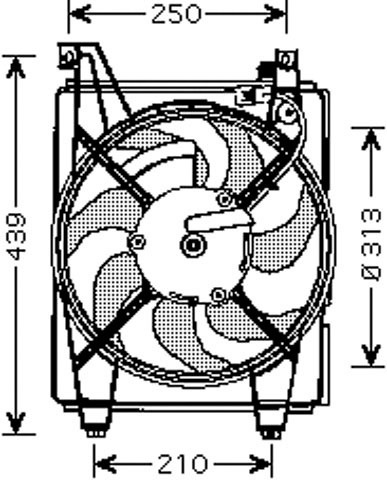 Aircofan ELANTRA 00-06 +AC ALLEEN AIRCO.FRZG. HANDGESCHAKELT/AUT