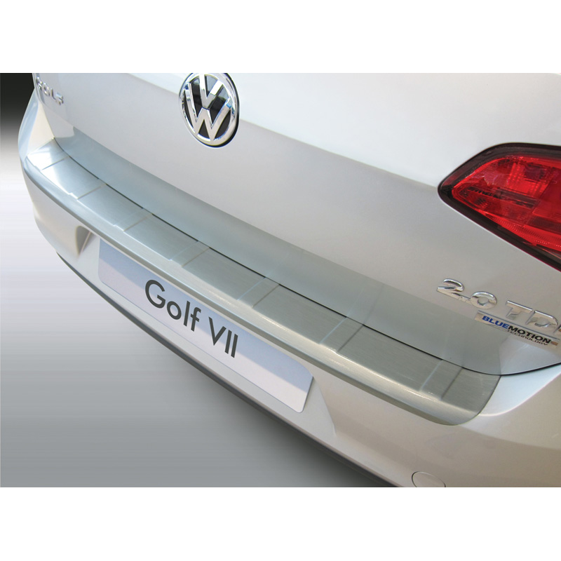 ABS Achterbumper beschermlijst  Volkswagen Golf VII 3/5 deurs 2013-2019 'Ribbed' 'Brushed Alu' Look