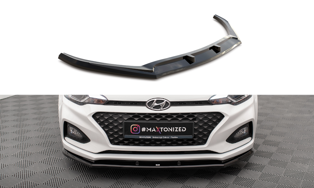 Voorspoiler V.1 Hyundai I20 FL 2018 - 2020 Maxton Glans Zwart