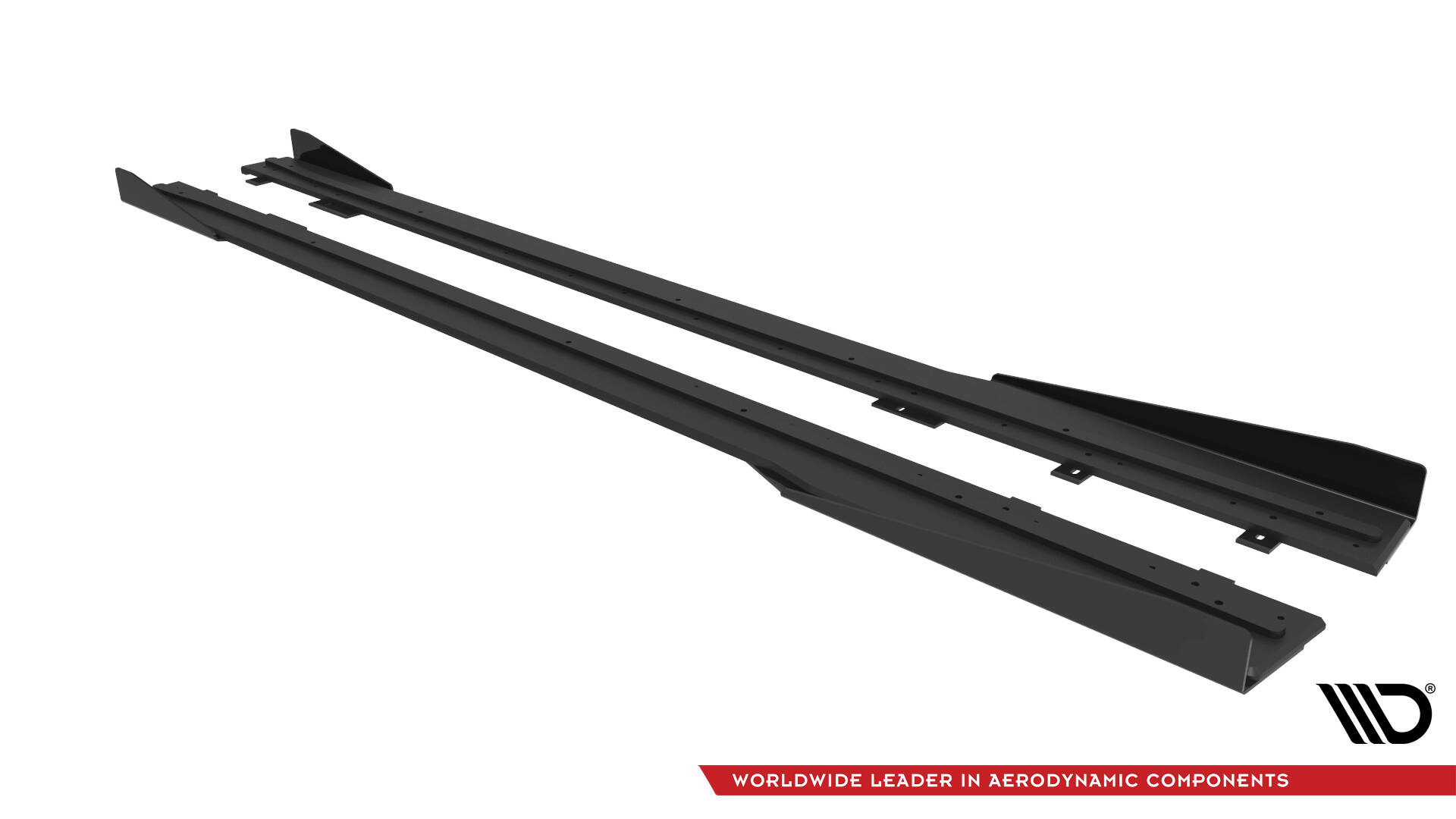 Street Pro Zijskirts + Flaps Ford Mustang GT MK7 Maxton Glanzend zwart