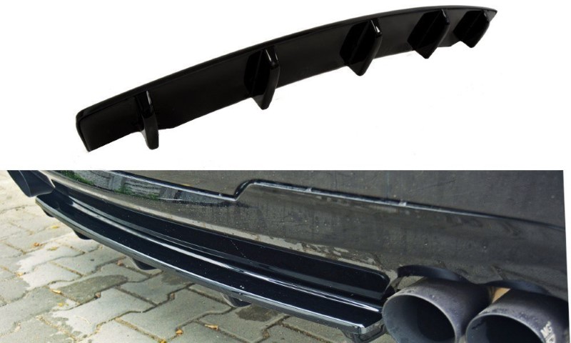 Centrale Achterspoiler BMW 5 F11 M-PACK (past op twee dubbele uitlaatuiteinden) Glanzend Zwart