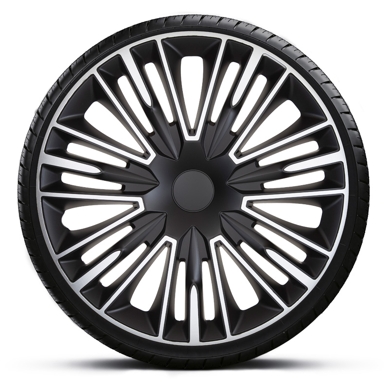 4-Delige Wieldoppenset Jerez 16-inch zilver/zwart