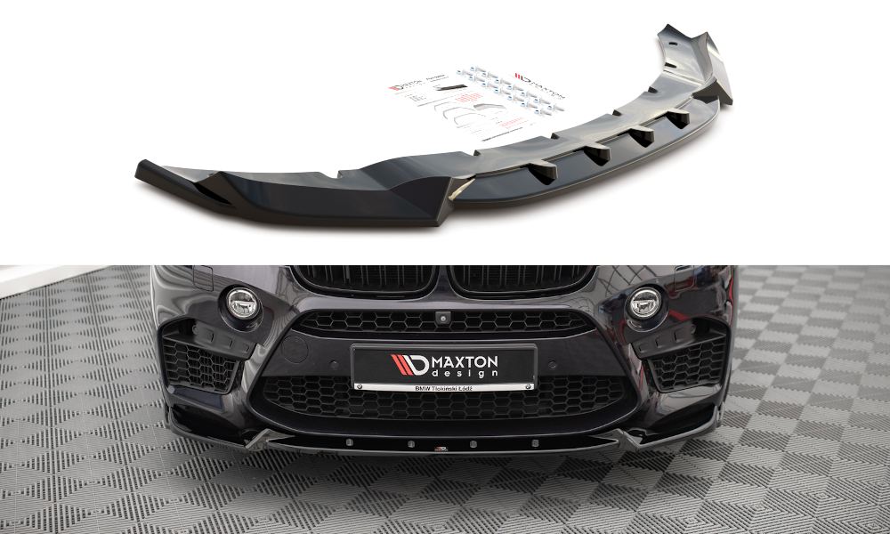 Voorspoiler V.1 BMW X5M F85 / X6M F86 Maxton Glans Zwart