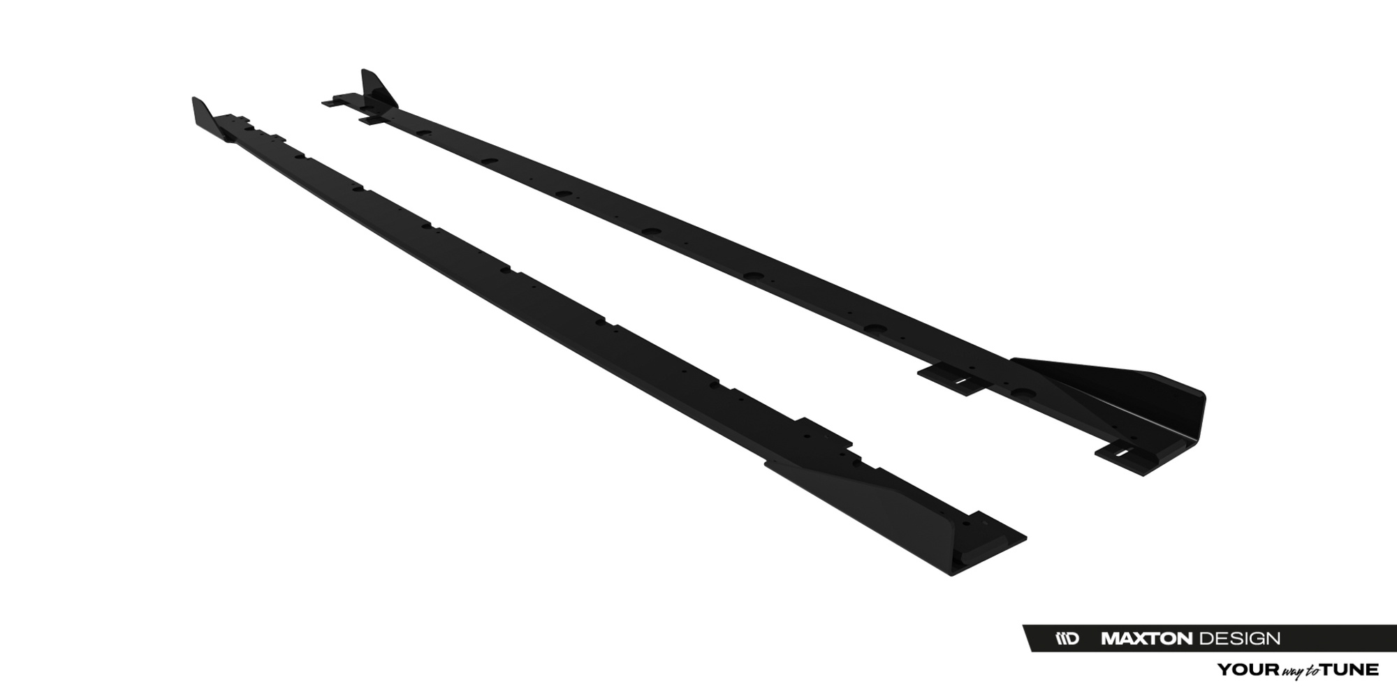 Street Pro Zijskirts + Flaps BMW M135i F70 /  BMW M235i F74 Maxton Glanzend zwart