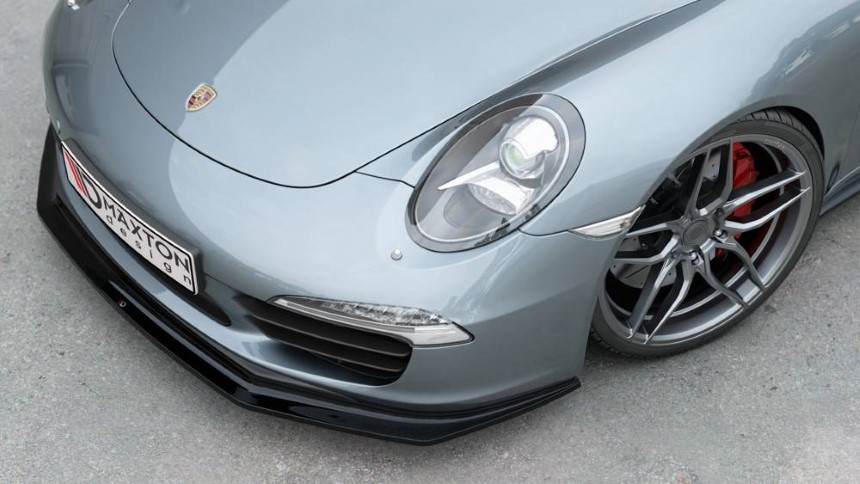 Voorspoiler Porsche 911 Carrera (991) Maxton Design glans zwart V.2