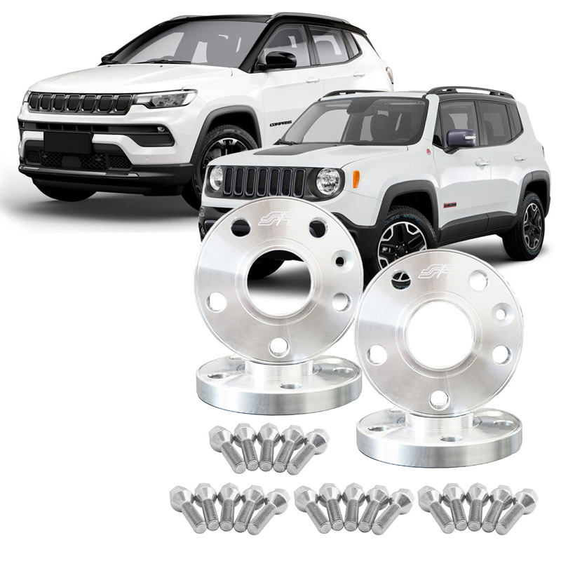Simoni Racing Aluminium Spoorverbreder Set - 2x17,5mm(VA) - 2x20mm(AA) (Naaf 65,1mm) inclusief wielbouten -  Jeep diversen