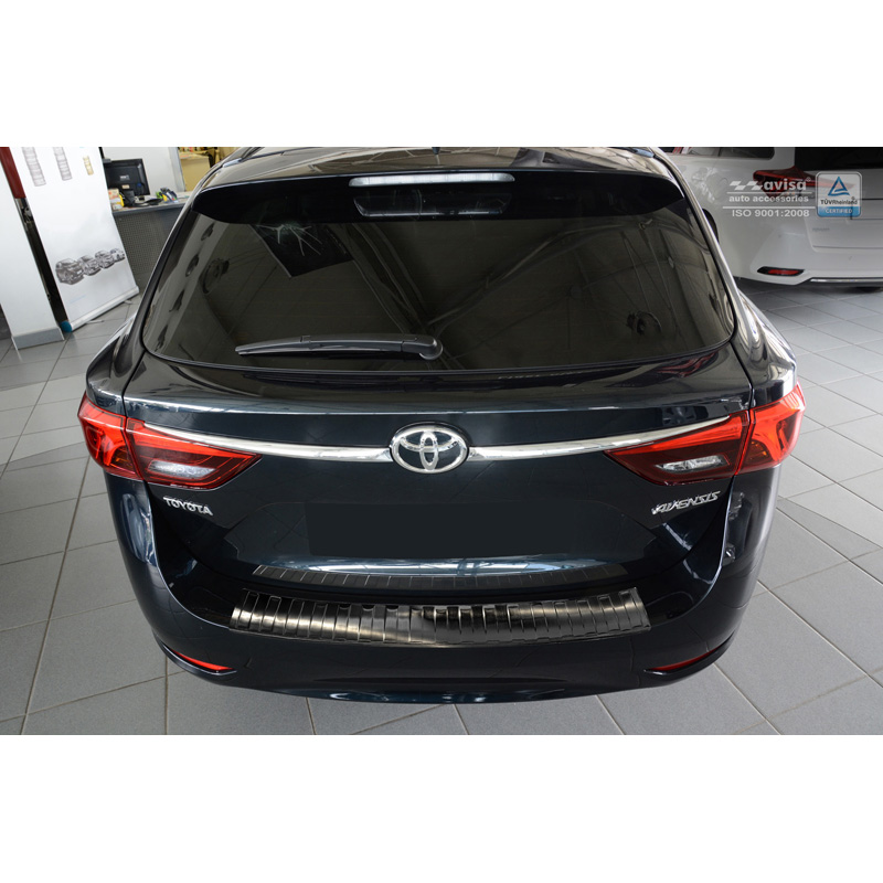 Zwart RVS Achterbumperprotector  Toyota Avensis III Facelift 2015- 'Ribs'