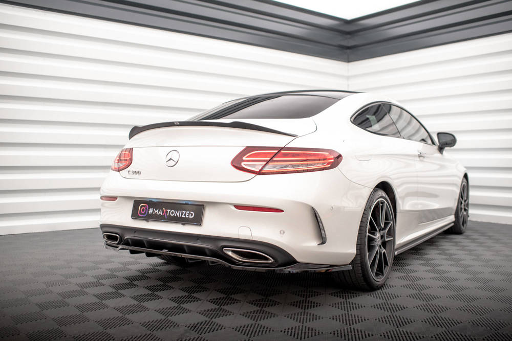 Diffuser Mercedes C Klasse Coupe AMG Line C205 Facelift 2018 - 2021 Maxton Glans Zwart