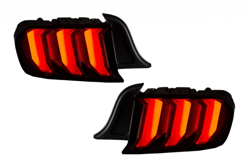 Full LED Taillights suitable for Ford Mustang VI S550 (2015-2019) Black with Dynamic Sequential Turning Lights