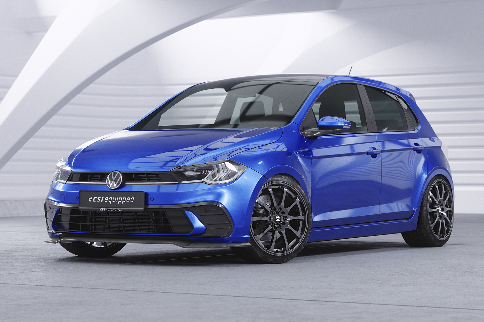 Voorspoiler Volkswagen Polo AW 2G FL CSR Glans Zwart