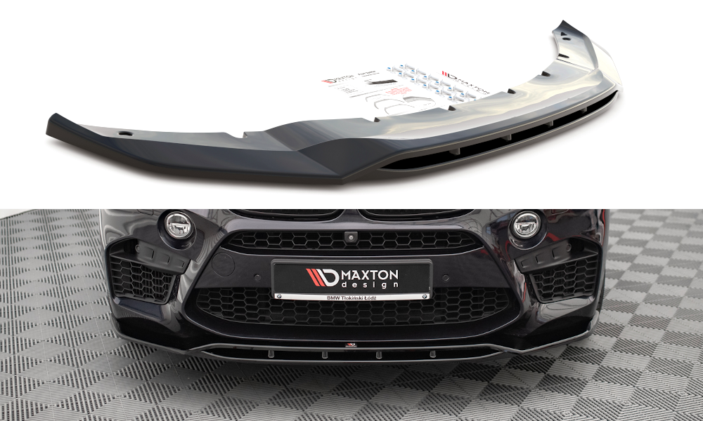 Voorspoiler V.2 BMW X5M F85 / X6M F86 Maxton Glans Zwart