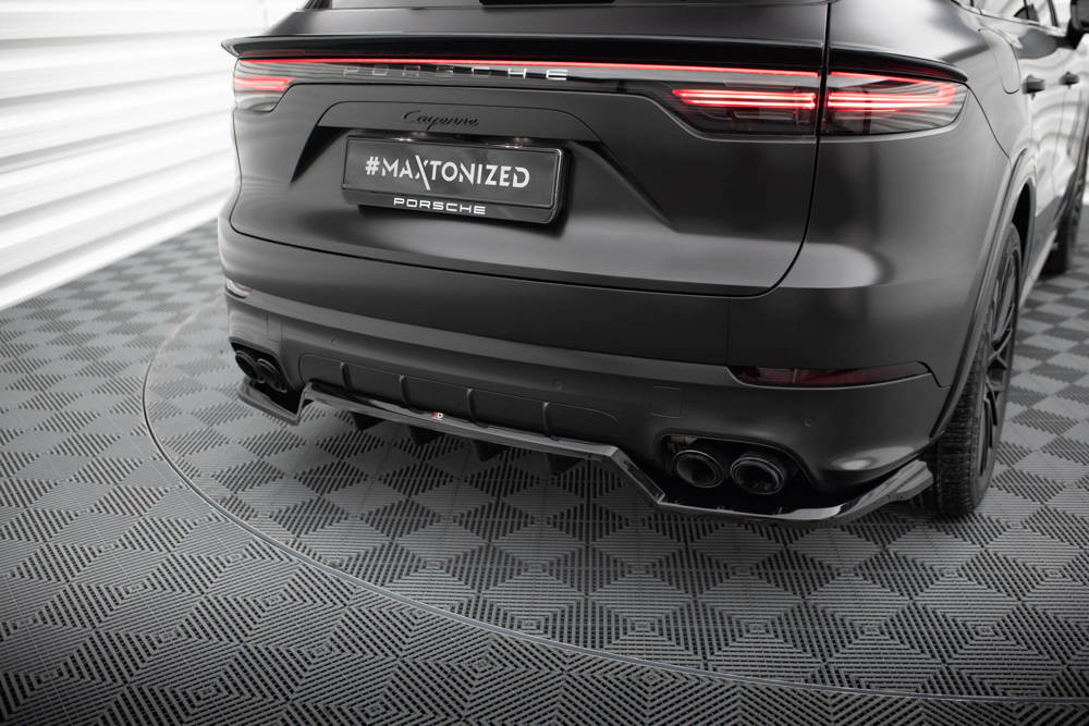 Diffuser Porsche Cayenne Sport Design 18-23 Maxton Glans Zwart