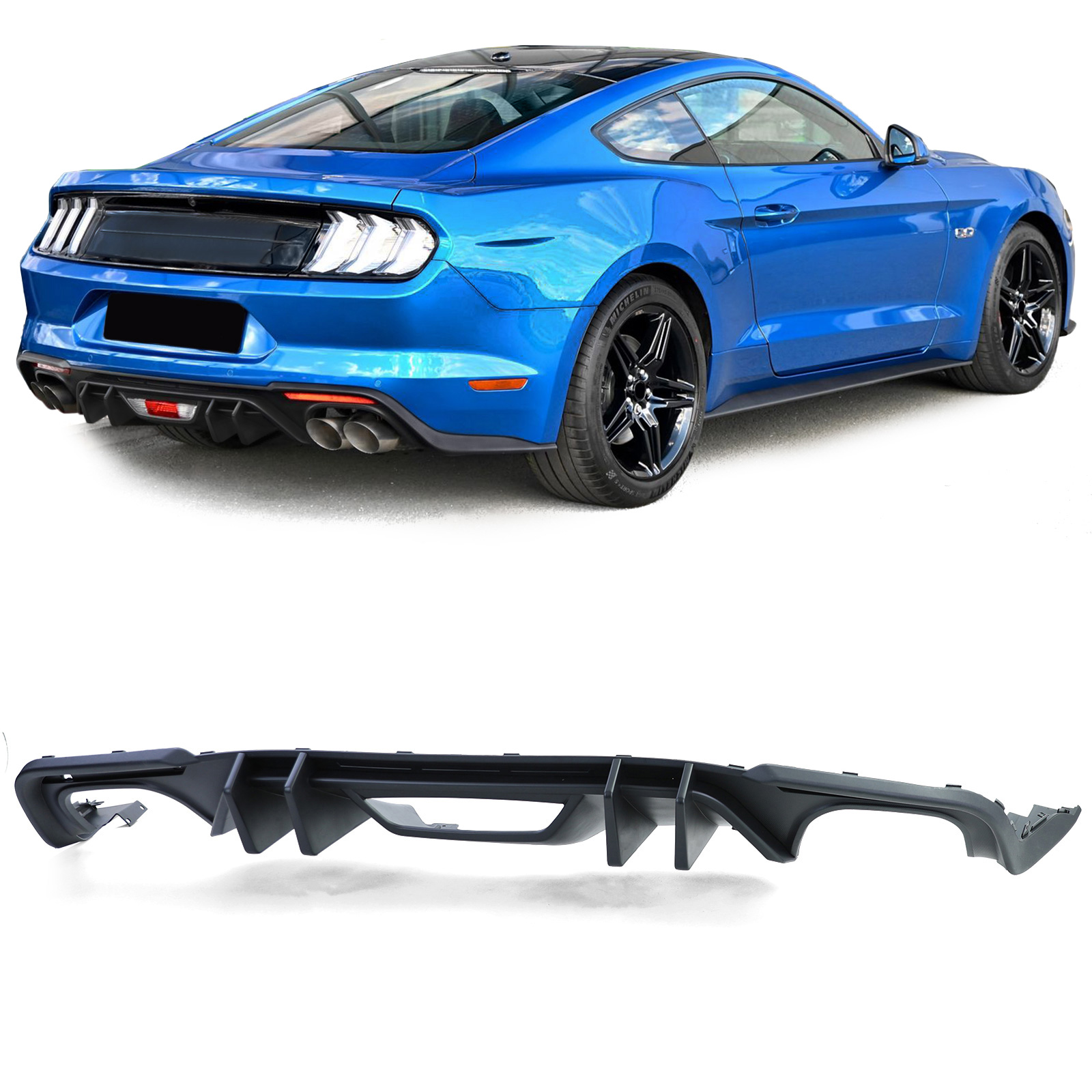 Diffuser Ford Mustang Facelift 17-22 Mat Zwart