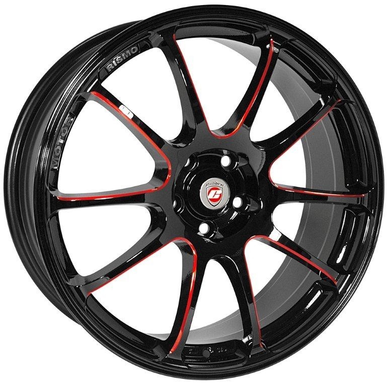 Velgen Calibre Friction 8x18 5x108 Black/Red ball polished