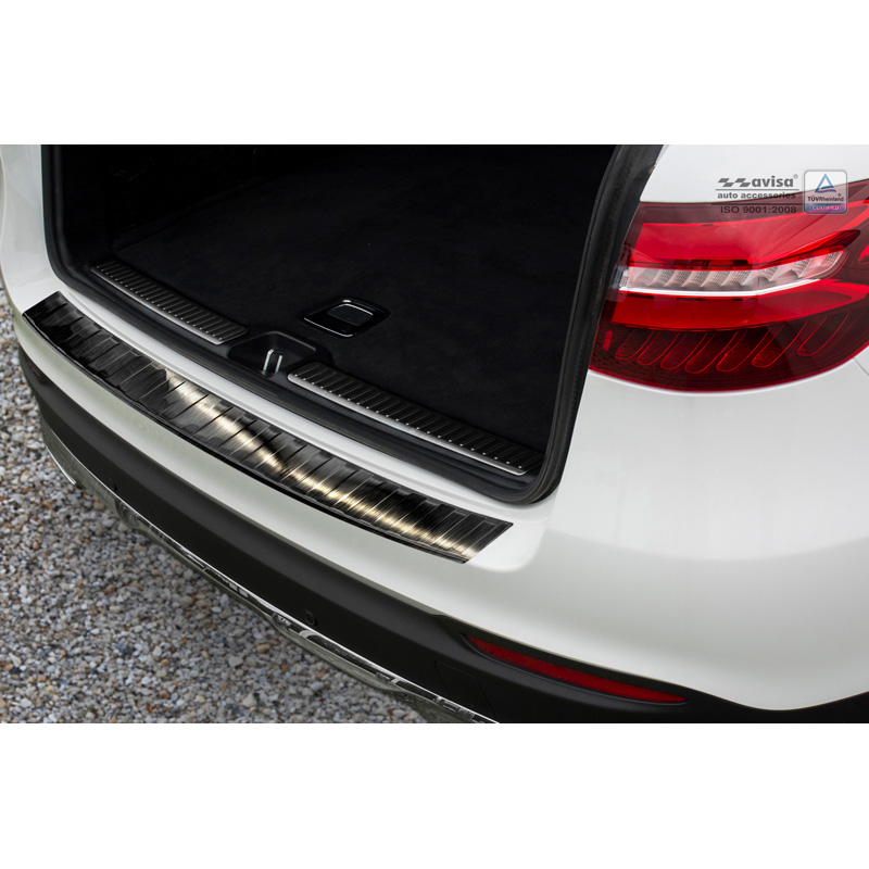 Zwart RVS Achterbumperprotector Mercedes GLC 5-deurs 2015- 'RIbs