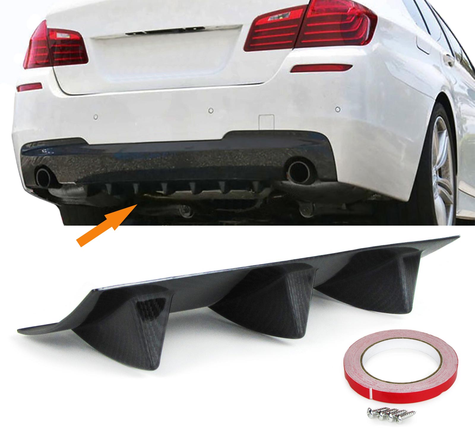 Universele Diffusor Carbon Look 3 ribben