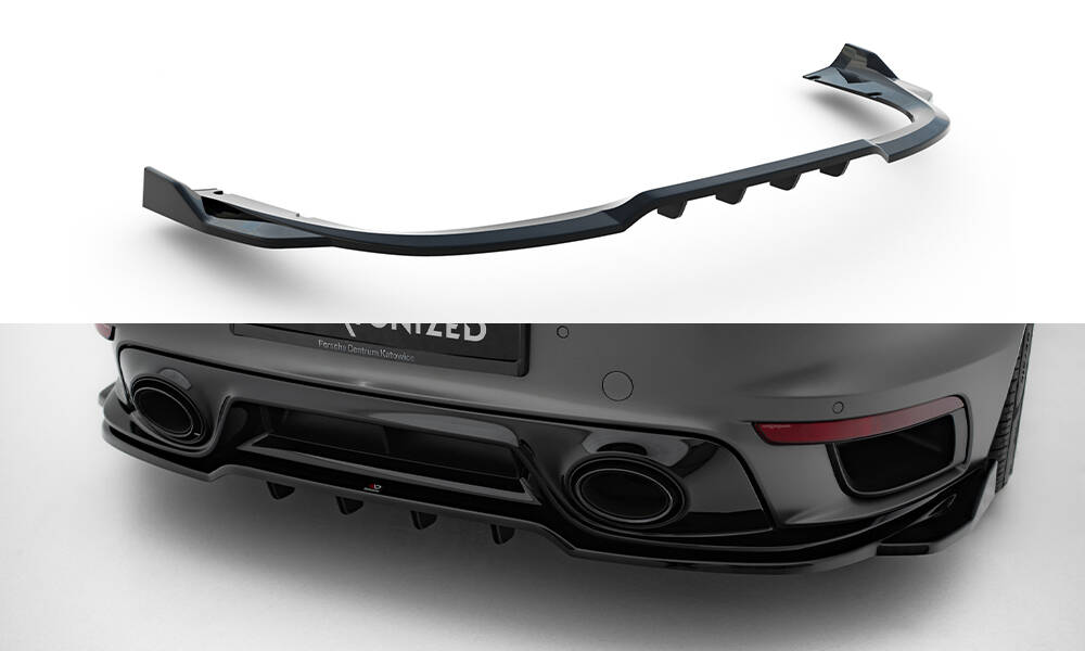 Achter Diffuser Porsche 911 Turbo S Sport Package 992 Maxton Glanzend zwart