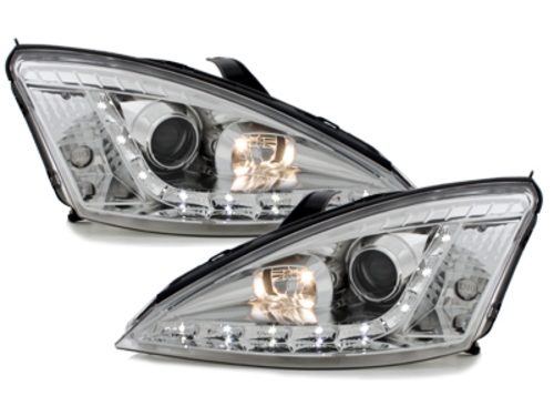 Faros Ford Focus 98-01 Los ojos del Diablo Dayline cromo