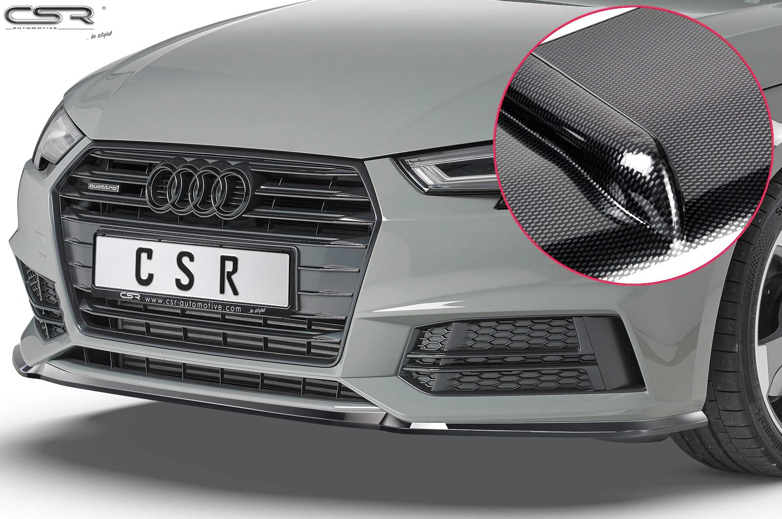 Voorspoiler Audi A4 B9 8W S-Line / S4 B9 8W Carbon look