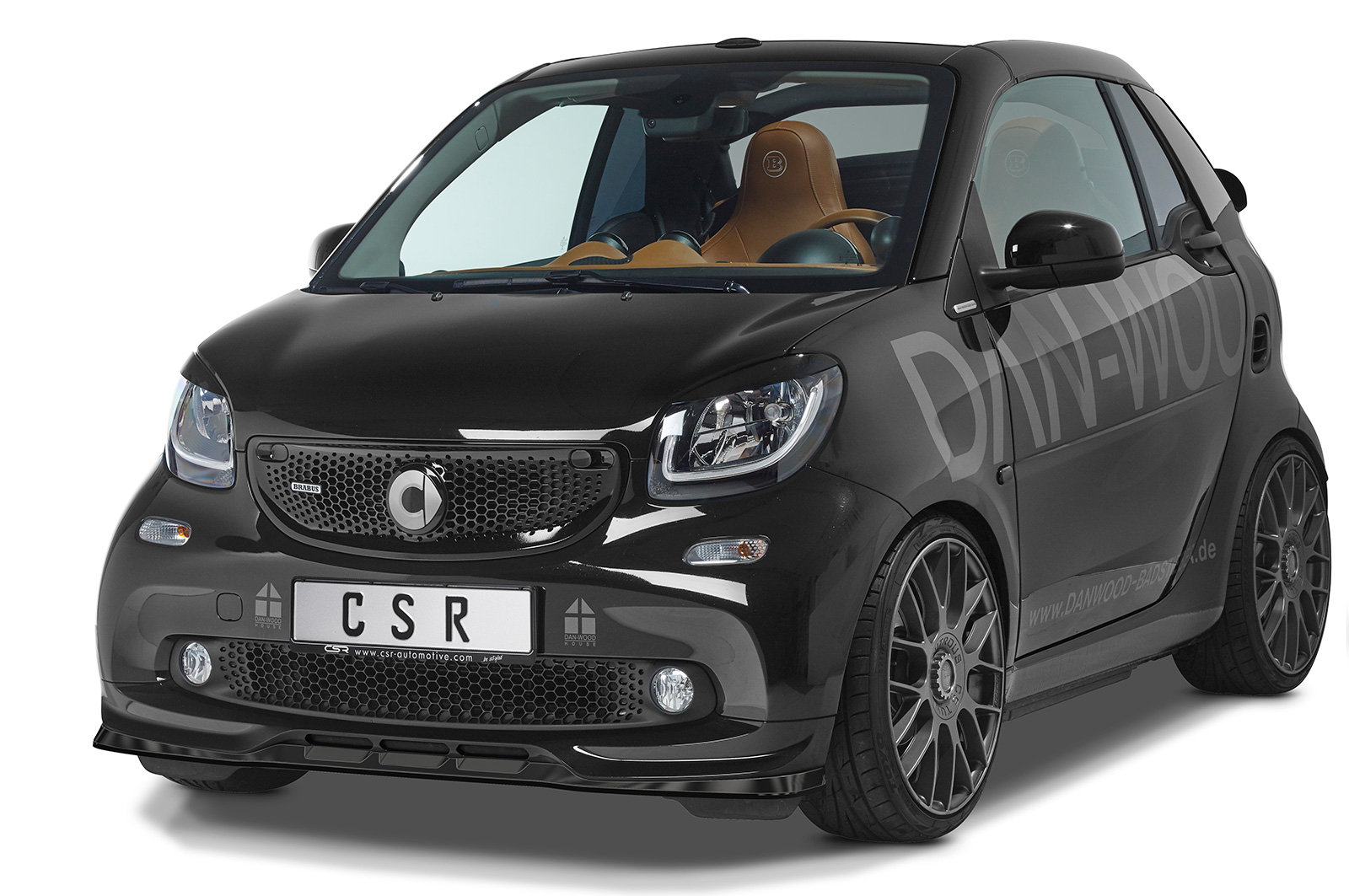 Voorspoiler Smart Fortwo 453 Brabus CSR glans Zwart