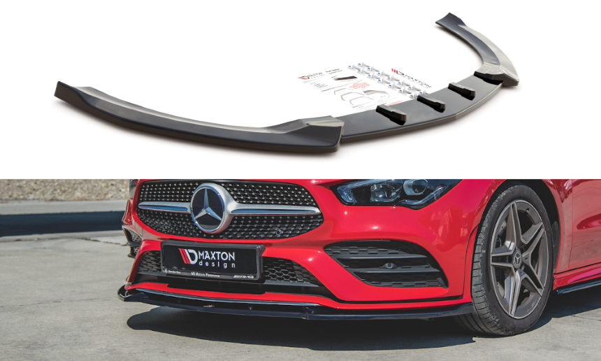 Voorspoiler Mercedes CLA AMG-Line C118 Maxton Design glans zwart
