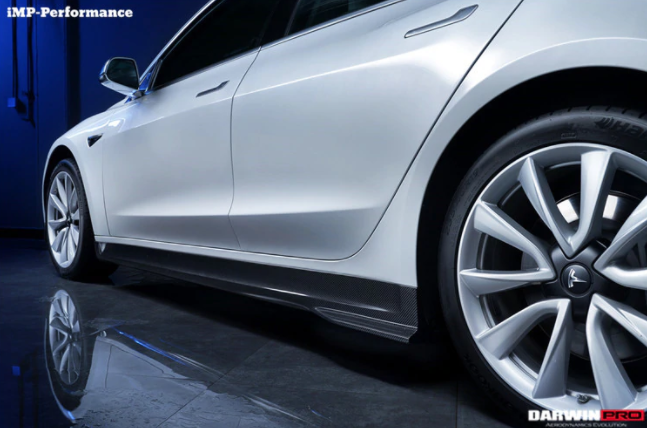 Tesla Model 3 IMP Style Carbon Fiber Zijskirts 2017-2021
