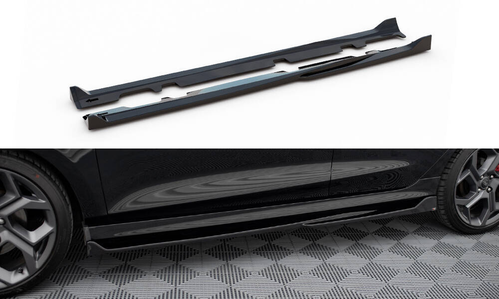 Zijskirts V.7 Ford Fiesta ST / ST Line Mk8  Maxton Glans Zwart