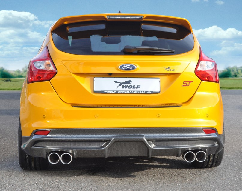 Diffuser Ford Focus 3 ST dubbele uitlaatpijp links + rechts Rieger carbon-look