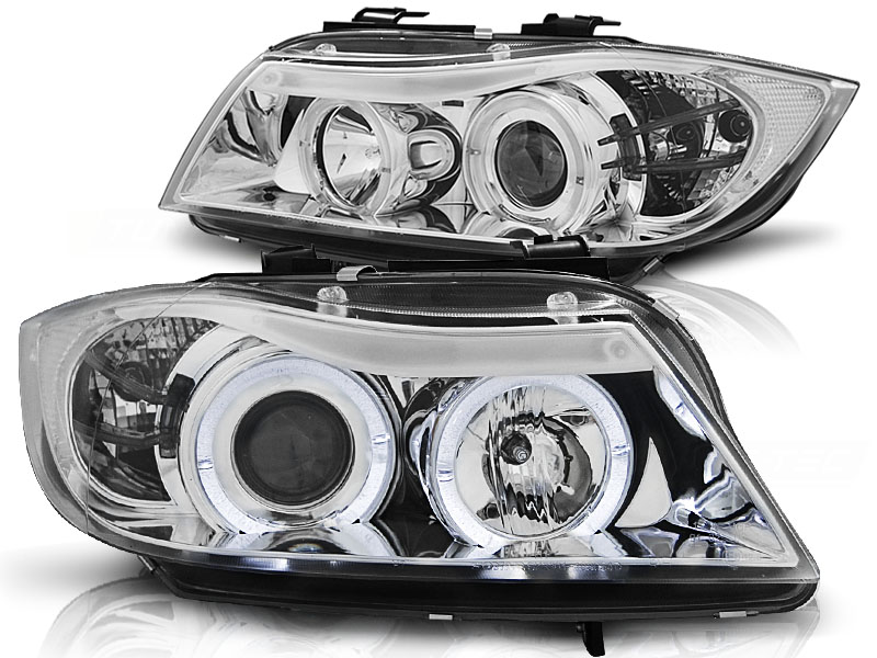 Faros BMW 3 serie E90 Angel Eyes cromo