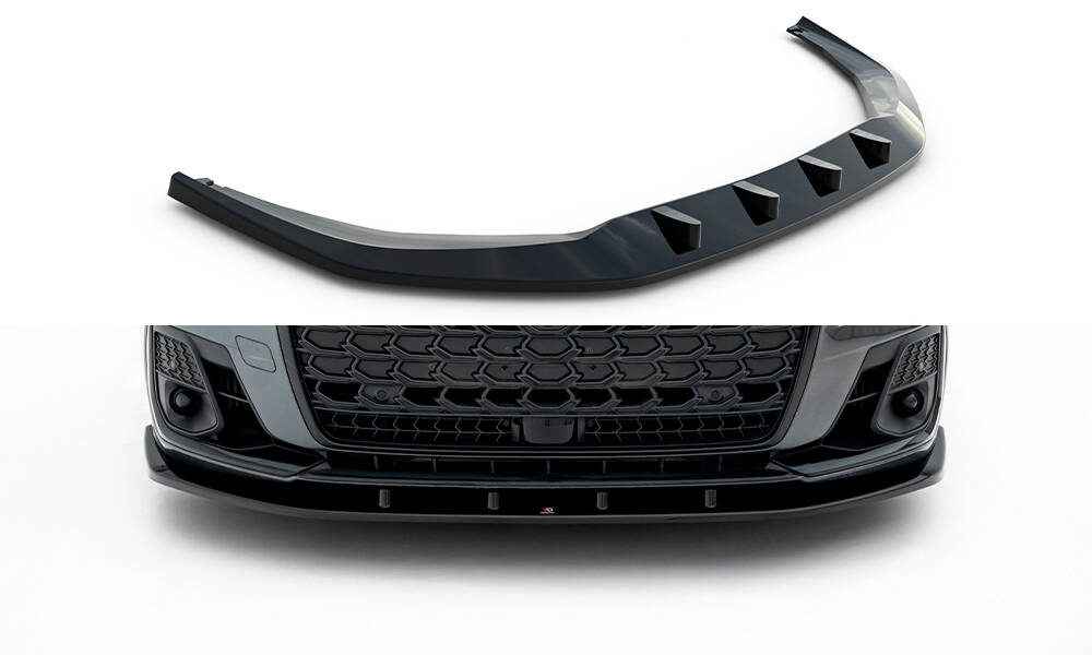 Voorspoiler V.1 Audi S8 / A8 S-Line D5 Facelift Maxton Glanzend zwart