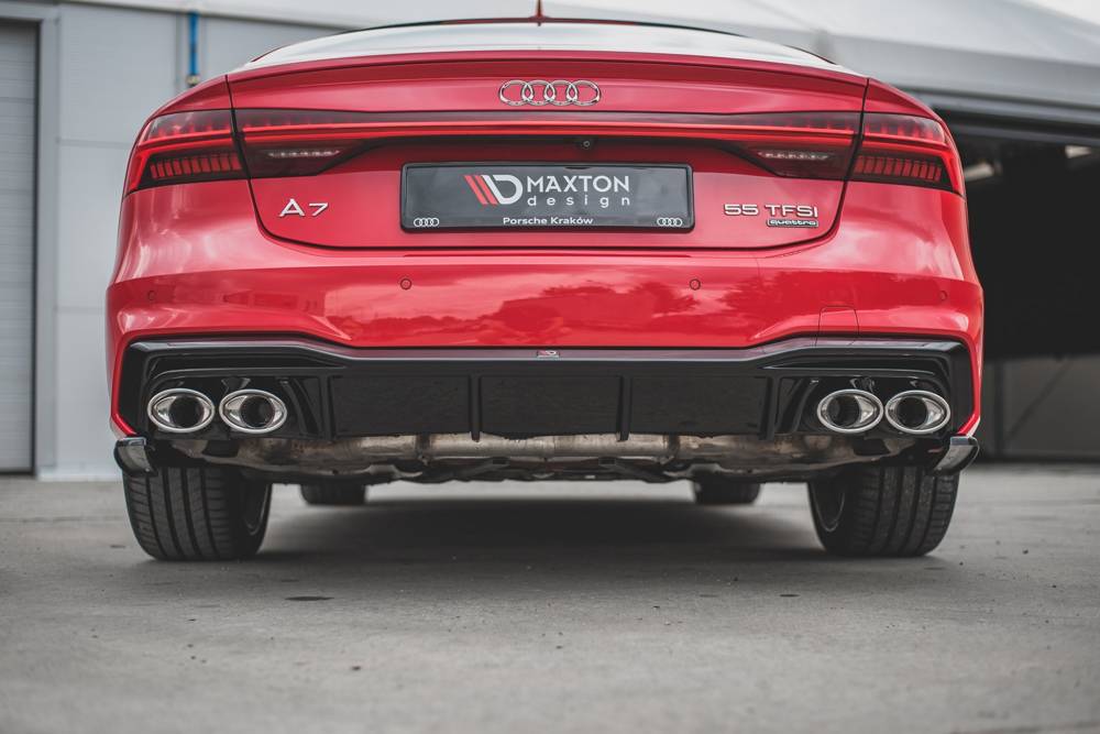Diffuser Audi A7 C8 S-Line Maxton Glans Zwart Chrome Sierstukken