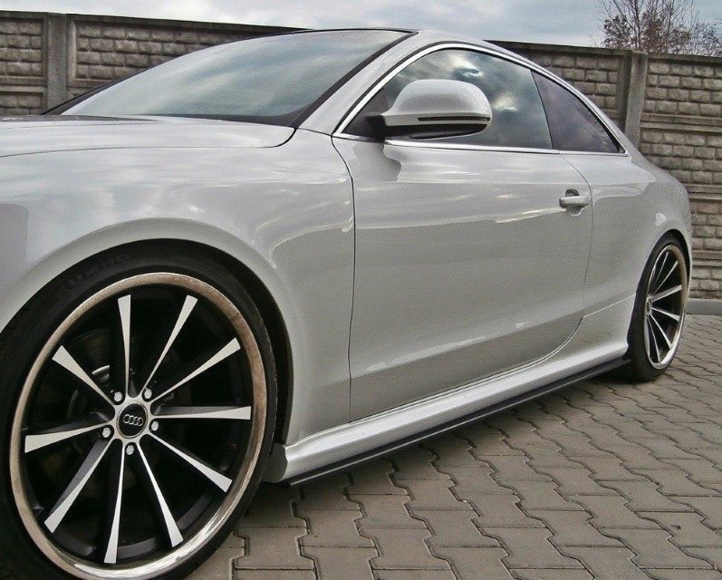 Zijskirts Diffusers Audi RS5 8T /  8T FL Glanzend Zwart