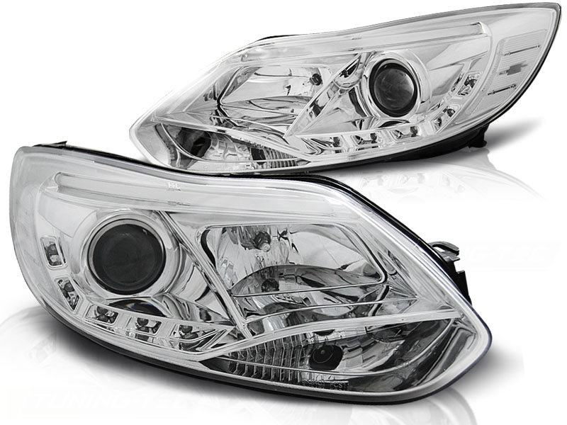 Headlight Ford Focus 11->> clear/chome