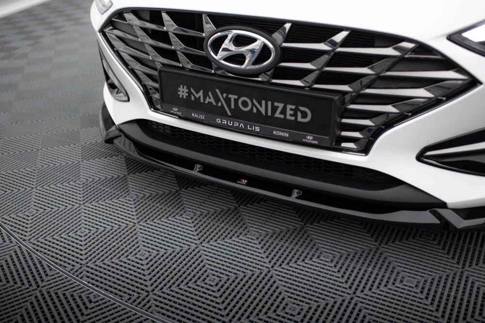 Voorspoiler V.2 Hyundai i30 Facelift Maxton Glans Zwart