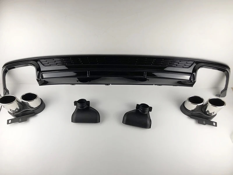 Diffuser Audi A6 C8 S6 Look Glans Zwart voor standaard bumper
