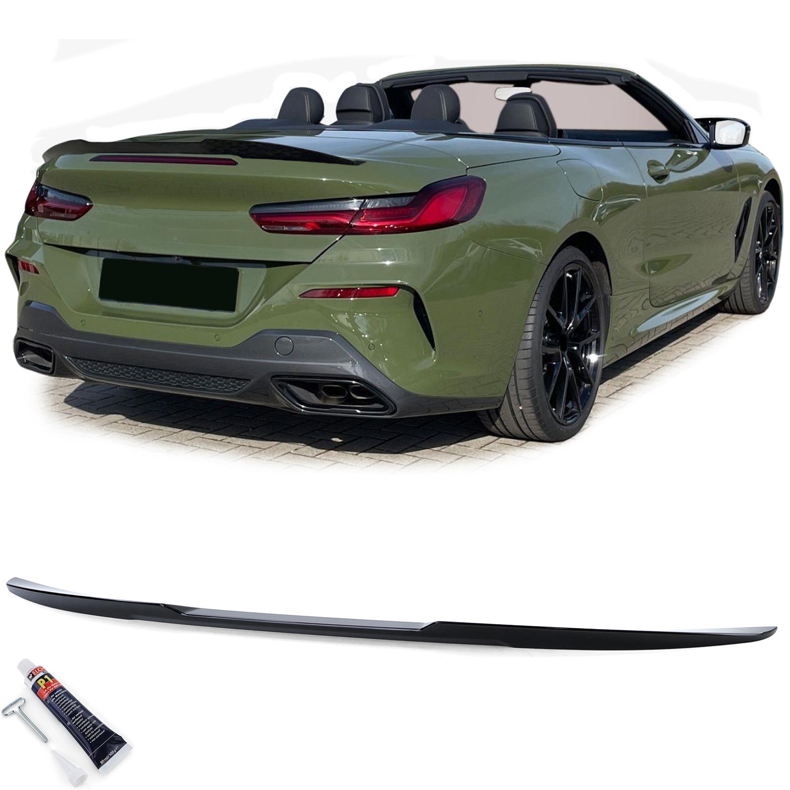 Spoiler BMW 8 Serie G14 F91 Cabrio Glans Zwart